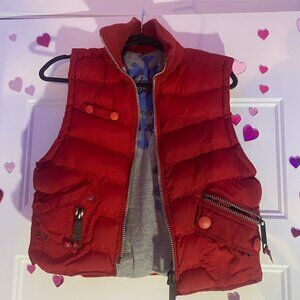Red Puffer Winter Vest